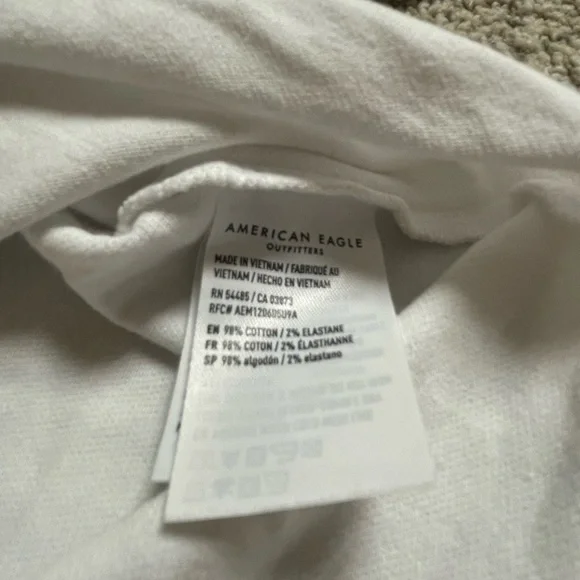 NWT - American Eagle Women’s White Collar Croptop Shirt (White / XL) - Picture 5 of 5